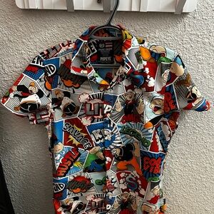 Phat Farm Popeye Print Men's Button Up Casual Shirt